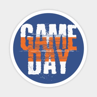 Orange and Blue Gameday // Grunge Vintage Football Game Day Magnet